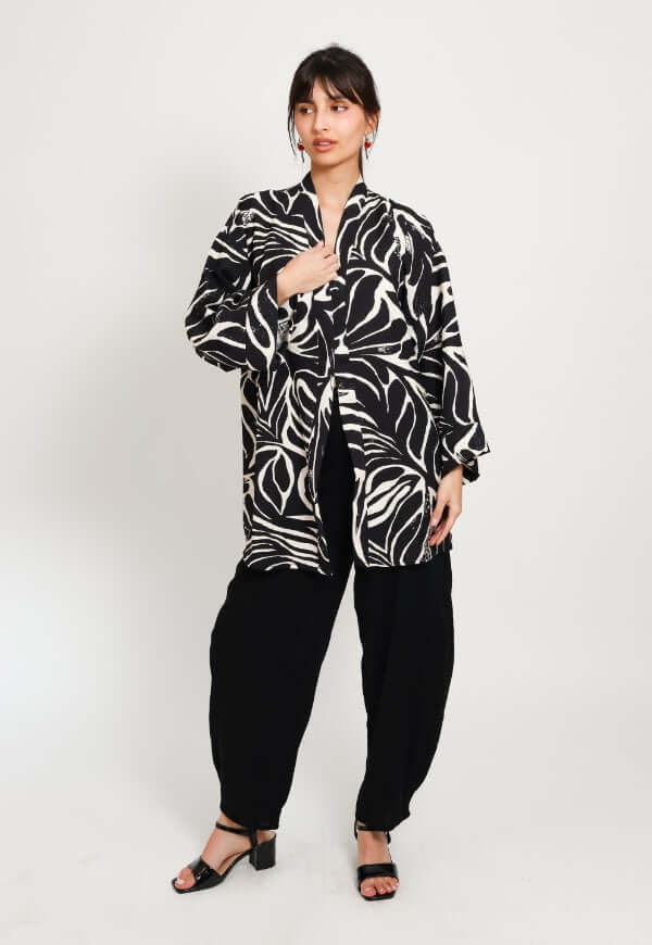Kimono Sol Animalprint Zebra Negro - Diseño de Autor | Natalia Seguel