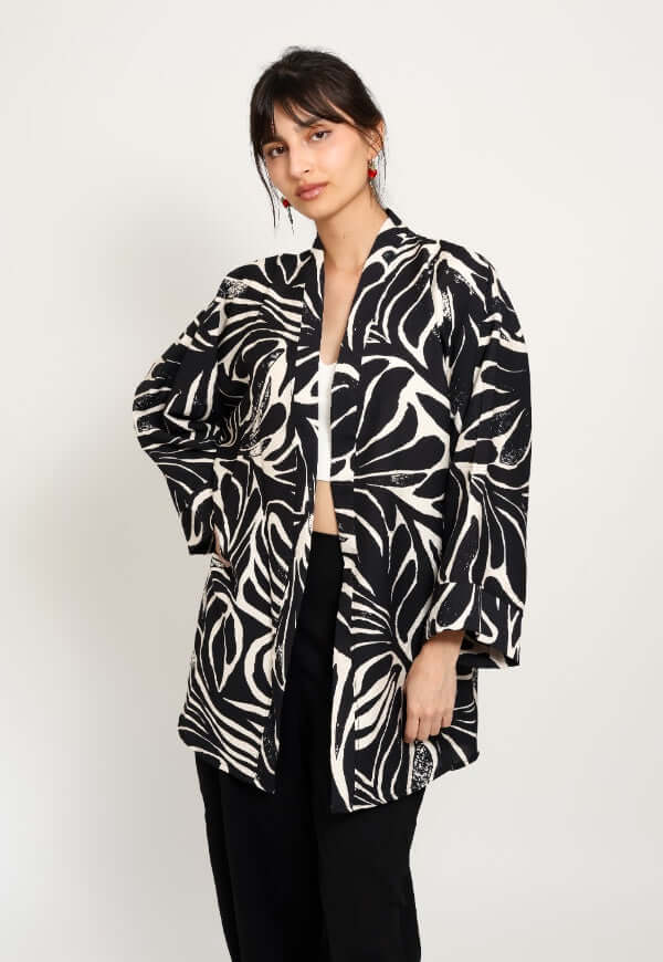 Kimono Sol Animalprint Zebra Negro - Diseño de Autor | Natalia Seguel