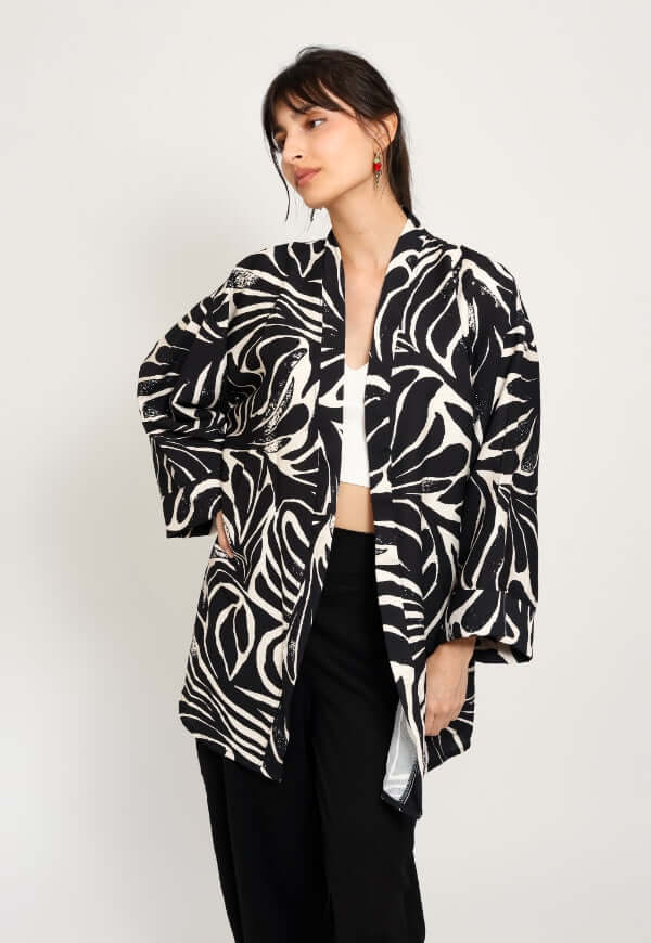 Kimono Sol Animalprint Zebra Negro - Diseño de Autor | Natalia Seguel