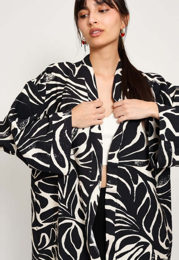 Kimono Sol Animalprint Zebra Negro - Diseño de Autor | Natalia Seguel