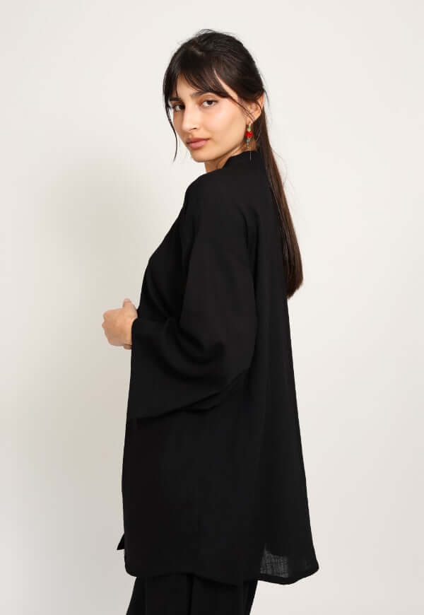Kimono Sol Negro Lino - Diseño de Autor | Natalia Seguel