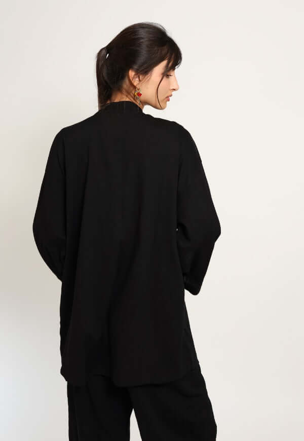 Kimono Sol Negro Lino - Diseño de Autor | Natalia Seguel