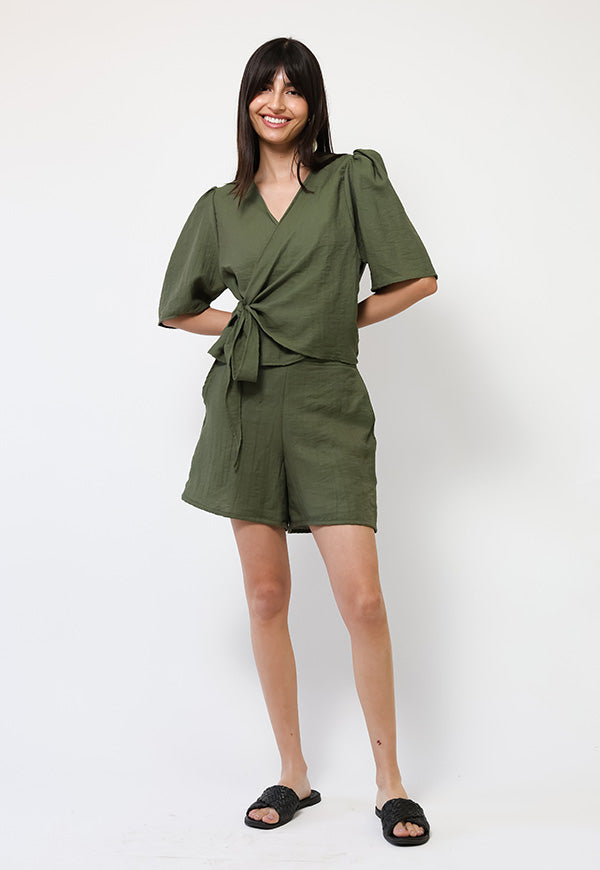 Blusa Jose Verde Musgo - Diseño Chileno | Natalia Seguel