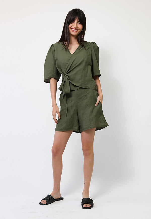 Blusa Jose Verde Musgo - Diseño Chileno | Natalia Seguel