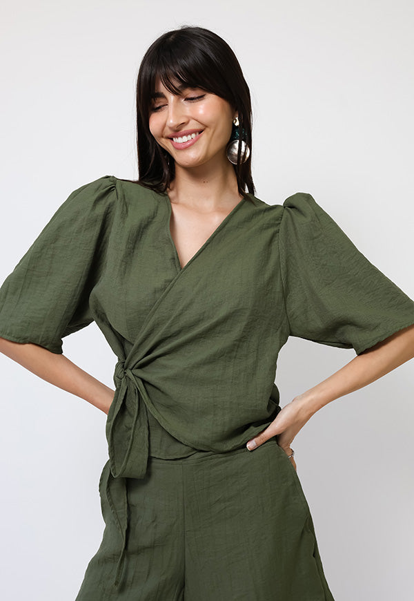 Blusa Jose Verde Musgo - Diseño Chileno | Natalia Seguel