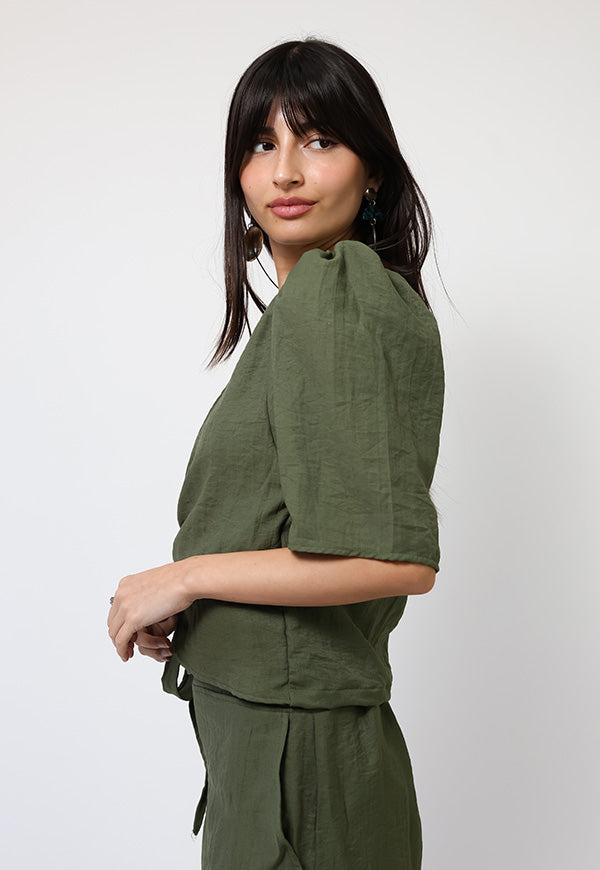 Blusa Jose Verde Musgo - Diseño Chileno | Natalia Seguel