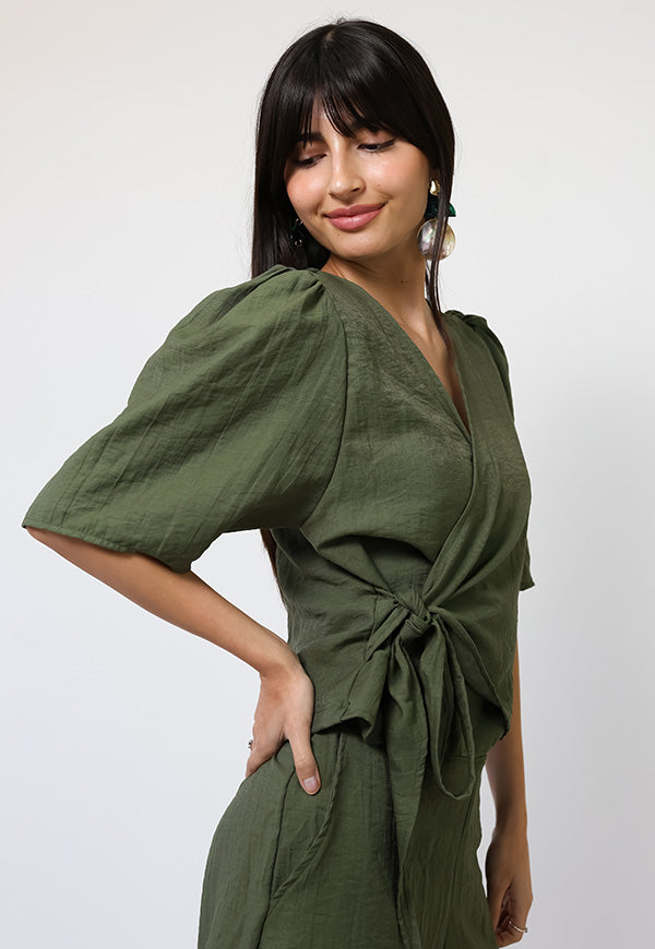 Blusa Jose Verde Musgo - Diseño Chileno | Natalia Seguel