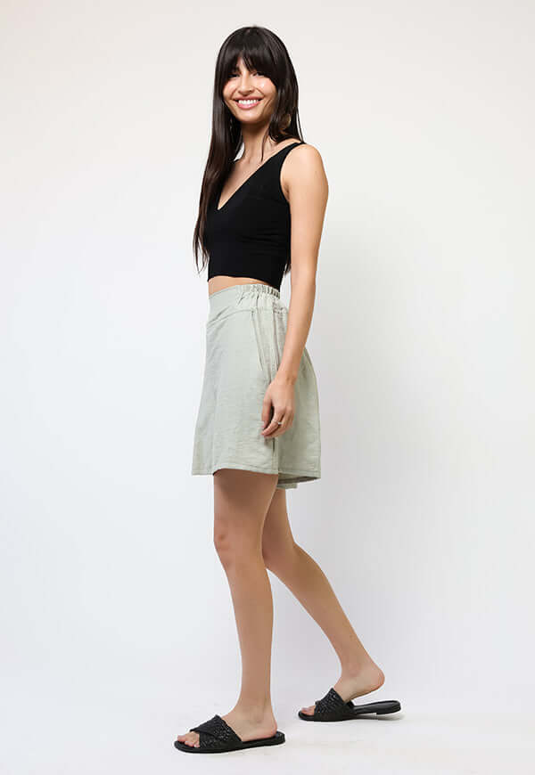 Short Verde Nilo Lino - Diseño Chileno | Natalia Seguel