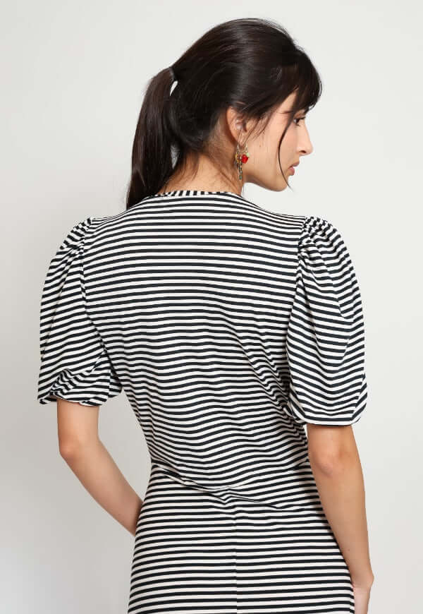 Vestido Valentina Lineas Negro Blanco - Diseño de Autor | Natalia Seguel