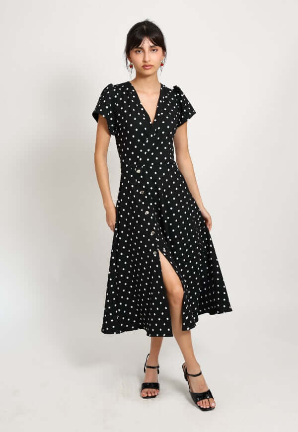 Vestido Valentina Negro Lunares - Diseño de Autor | Natalia Seguel