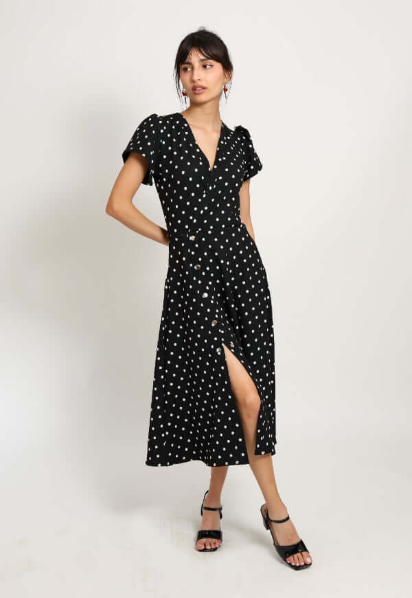 Vestido Valentina Negro Lunares - Diseño de Autor | Natalia Seguel