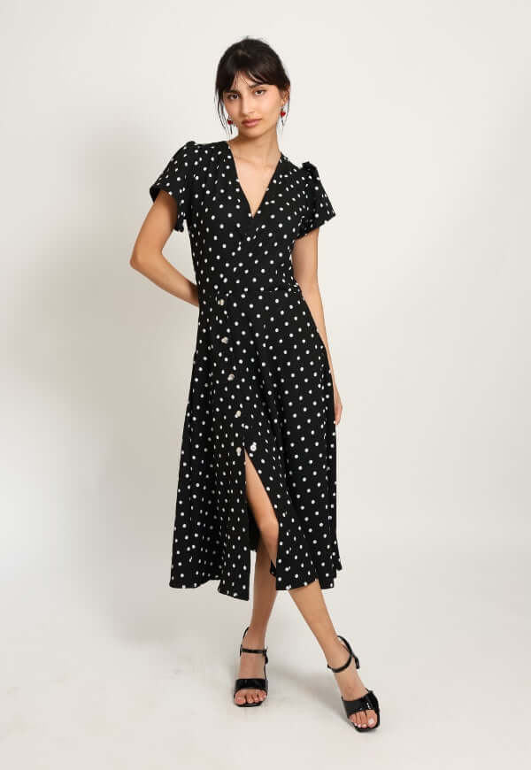 Vestido Valentina Negro Lunares - Diseño de Autor | Natalia Seguel