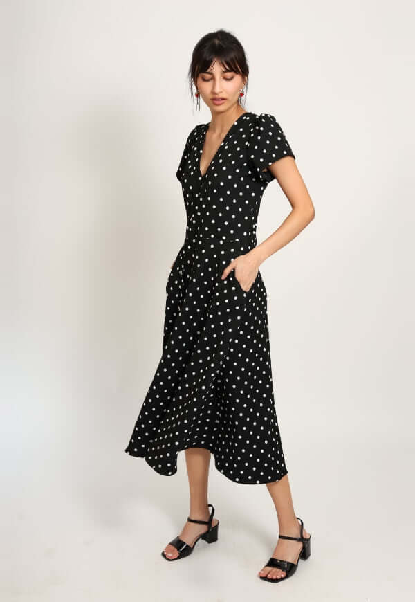 Vestido Valentina Negro Lunares - Diseño de Autor | Natalia Seguel