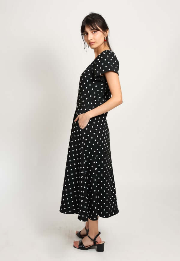 Vestido Valentina Negro Lunares - Diseño de Autor | Natalia Seguel