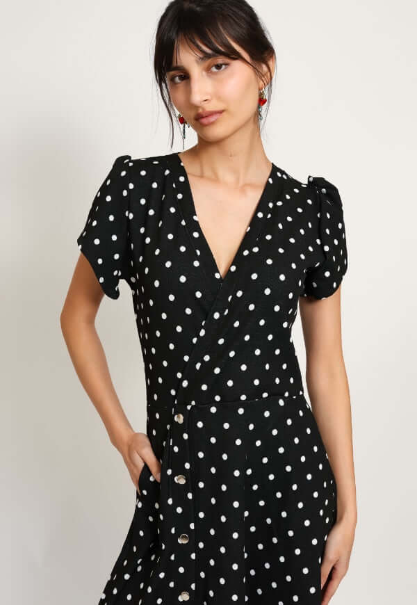 Vestido Valentina Negro Lunares - Diseño de Autor | Natalia Seguel