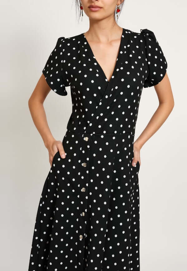 Vestido Valentina Negro Lunares - Diseño de Autor | Natalia Seguel