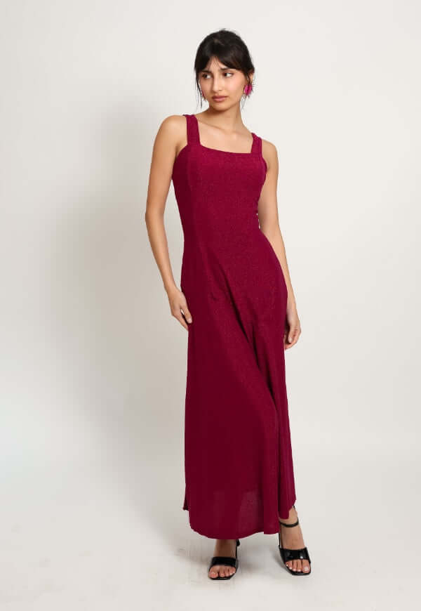Vestido Julieta Sin Mangas Magenta Brillos Fiesta - Diseño de Autor | Natalia Seguel