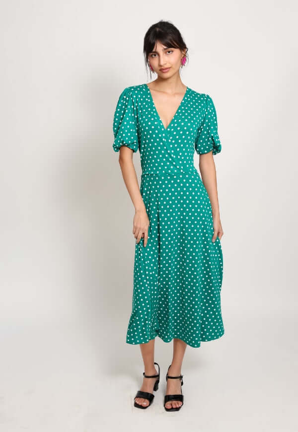 Vestido Valentina Verde Lunares - Diseño de Autor | Natalia Seguel