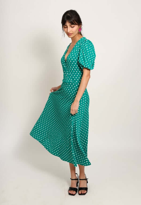 Vestido Valentina Verde Lunares - Diseño de Autor | Natalia Seguel