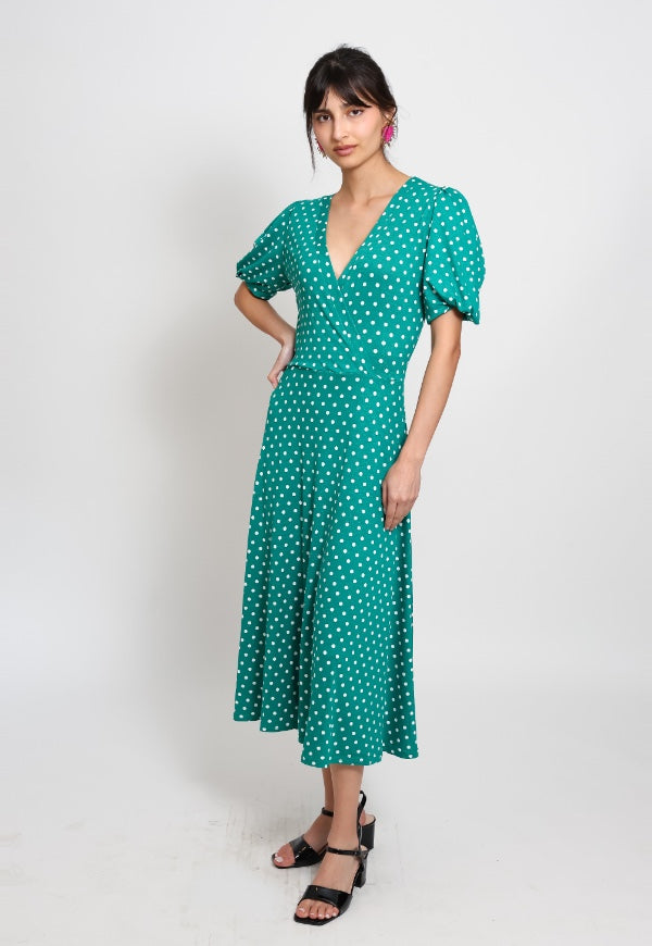 Vestido Valentina Verde Lunares - Diseño de Autor | Natalia Seguel