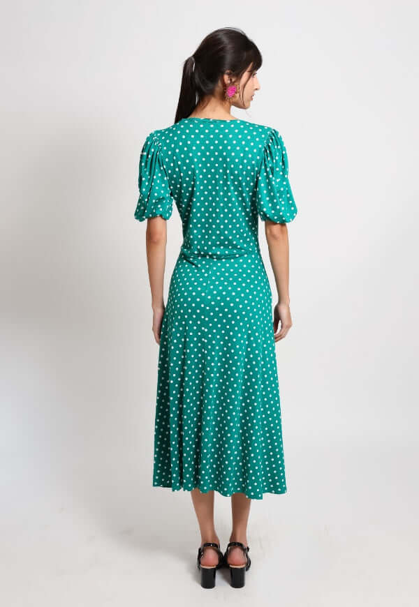 Vestido Valentina Verde Lunares - Diseño de Autor | Natalia Seguel