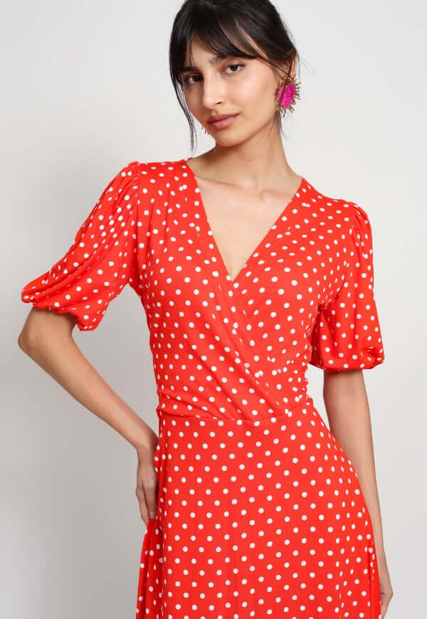 Vestido Valentina Rojo Lunares - Diseño de Autor | Natalia Seguel
