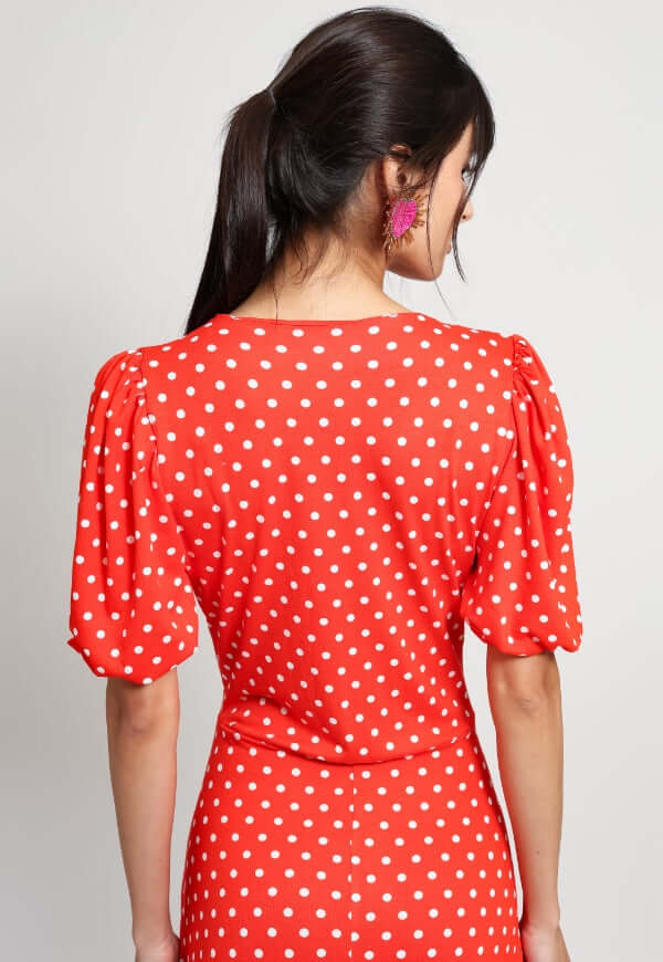 Vestido Valentina Rojo Lunares - Diseño de Autor | Natalia Seguel