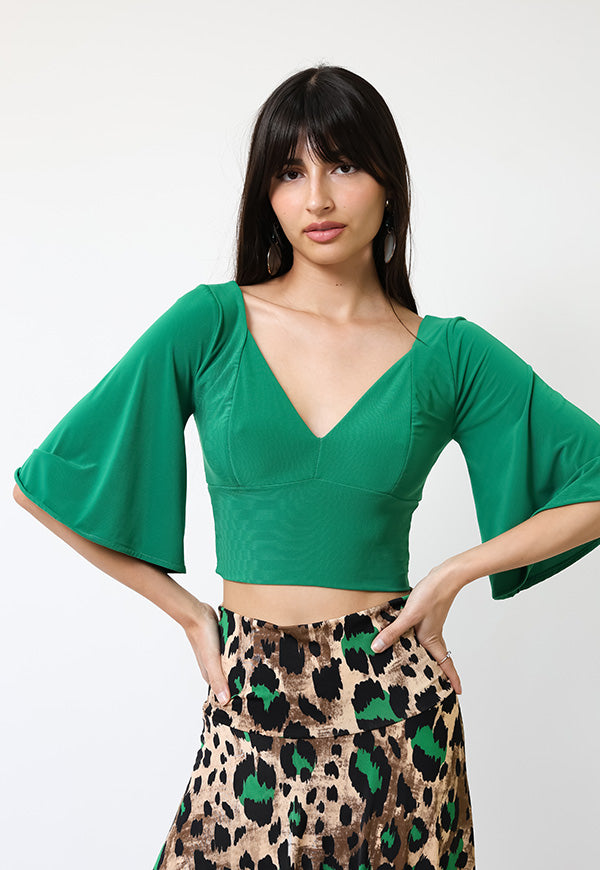 Crop Top Magdalena Verde Manzana - Diseño Chileno | Natalia Seguel