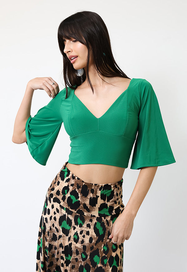 Crop Top Magdalena Verde Manzana - Diseño Chileno | Natalia Seguel
