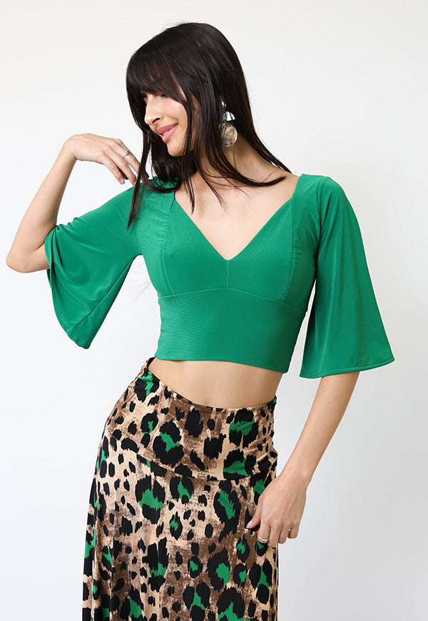 Crop Top Magdalena Verde Manzana - Diseño Chileno | Natalia Seguel