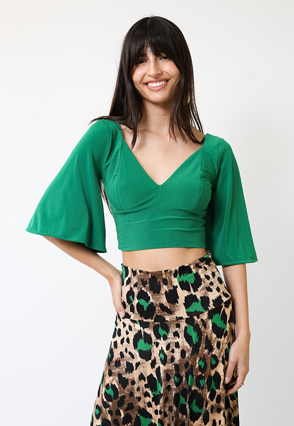 Crop Top Magdalena Verde Manzana - Diseño Chileno | Natalia Seguel