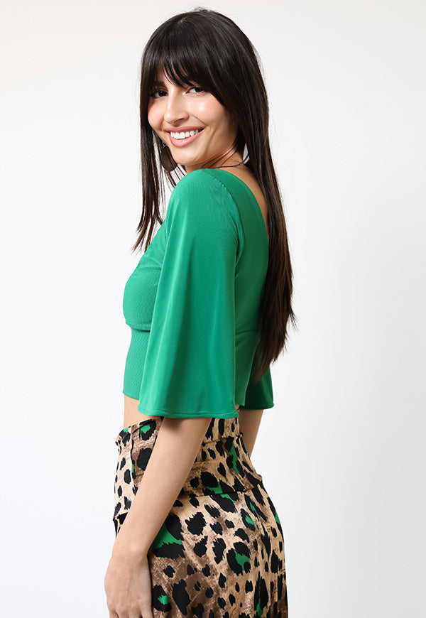 Crop Top Magdalena Verde Manzana - Diseño Chileno | Natalia Seguel