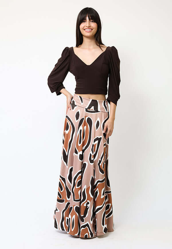 Polera Margaret Café Moro - Diseño Chileno | Natalia Seguel