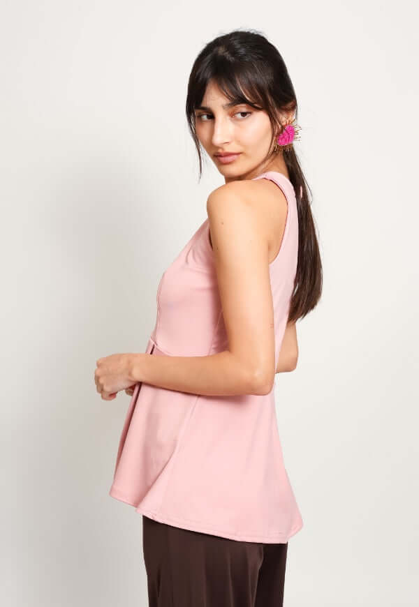 Polera Claudia Peplum Palo de Rosa - Diseño de Autor | Natalia Seguel