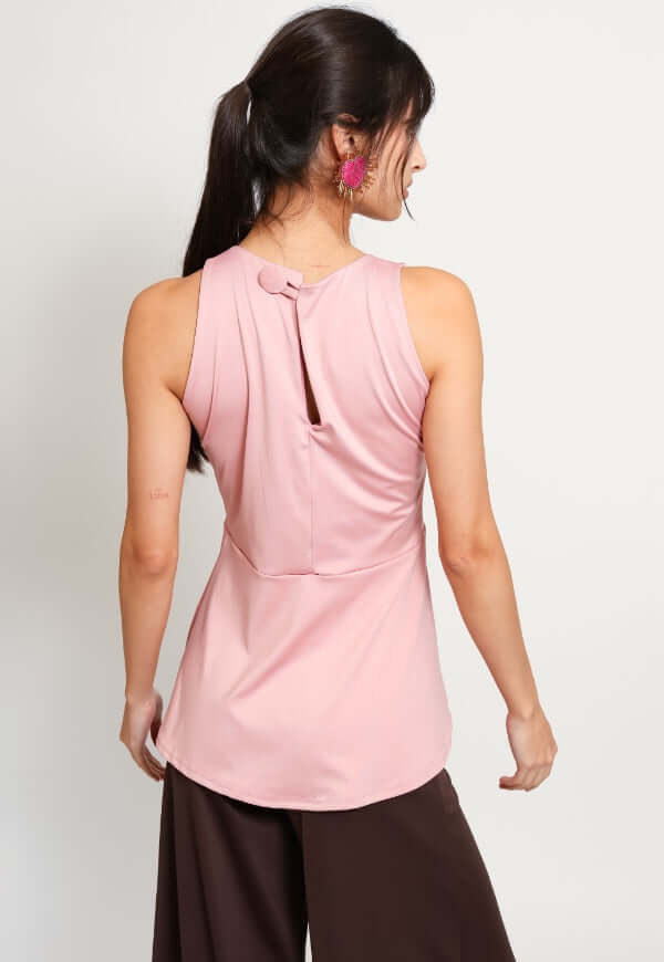 Polera Claudia Peplum Palo de Rosa - Diseño de Autor | Natalia Seguel