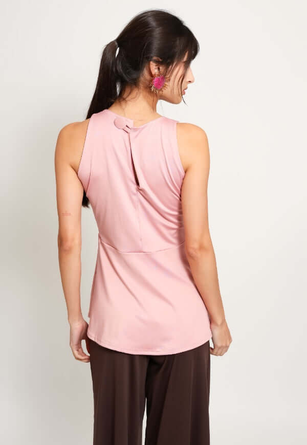 Polera Claudia Peplum Palo de Rosa - Diseño de Autor | Natalia Seguel