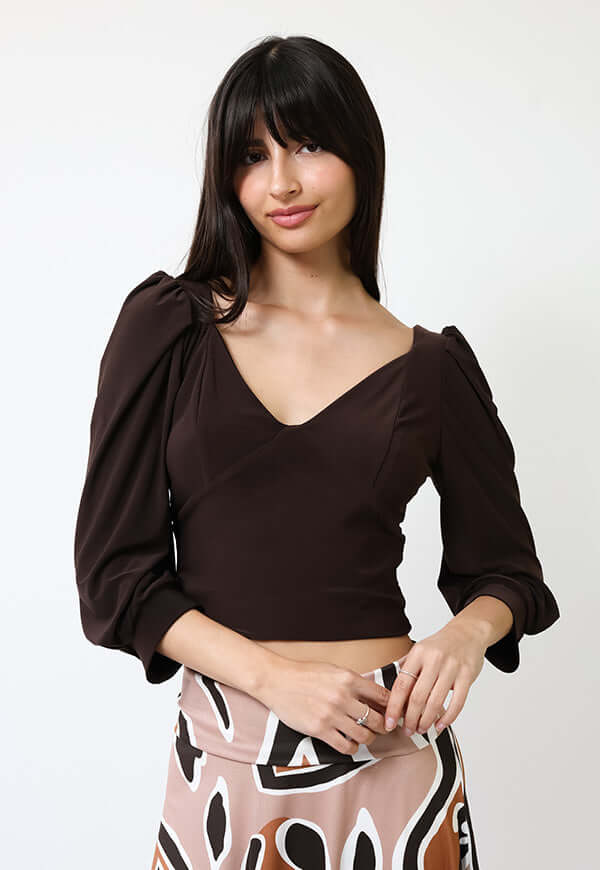 Polera Margaret Café Moro - Diseño Chileno | Natalia Seguel