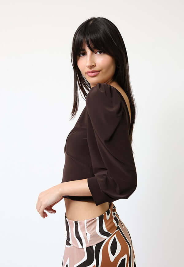 Polera Margaret Café Moro - Diseño Chileno | Natalia Seguel