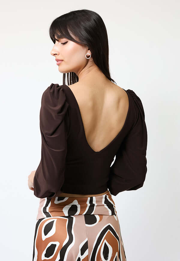 Polera Margaret Café Moro - Diseño Chileno | Natalia Seguel