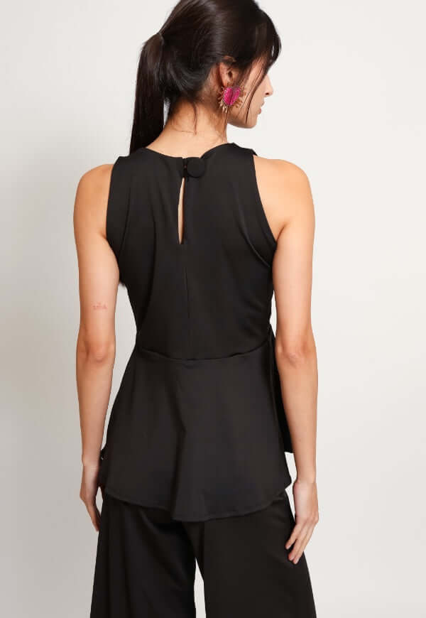Polera Claudia Peplum Negro - Diseño de Autor | Natalia Seguel