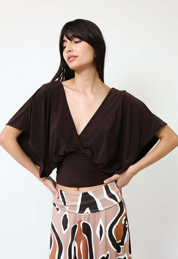 Polera Megan Café Moro - Diseño Chileno | Natalia Seguel