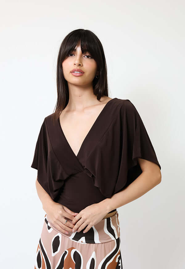 Polera Megan Café Moro - Diseño Chileno | Natalia Seguel