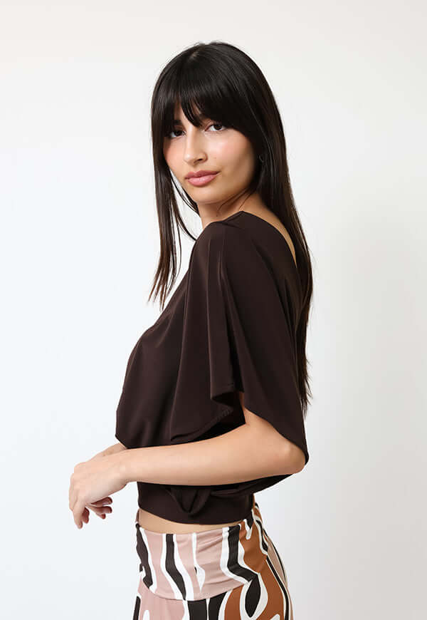 Polera Megan Café Moro - Diseño Chileno | Natalia Seguel