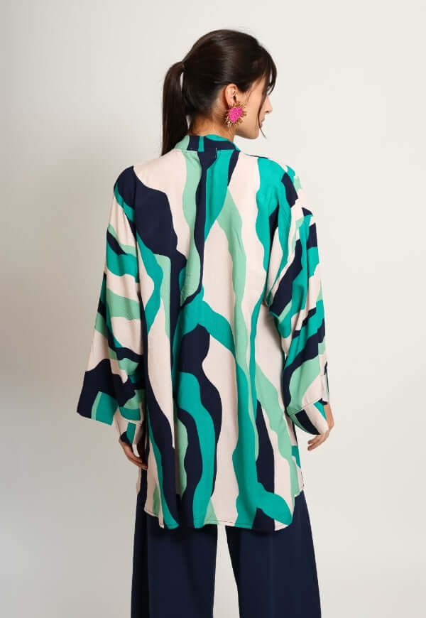 Kimono Sol Ondas Verde Agua Menta - Diseño de Autor | Natalia Seguel