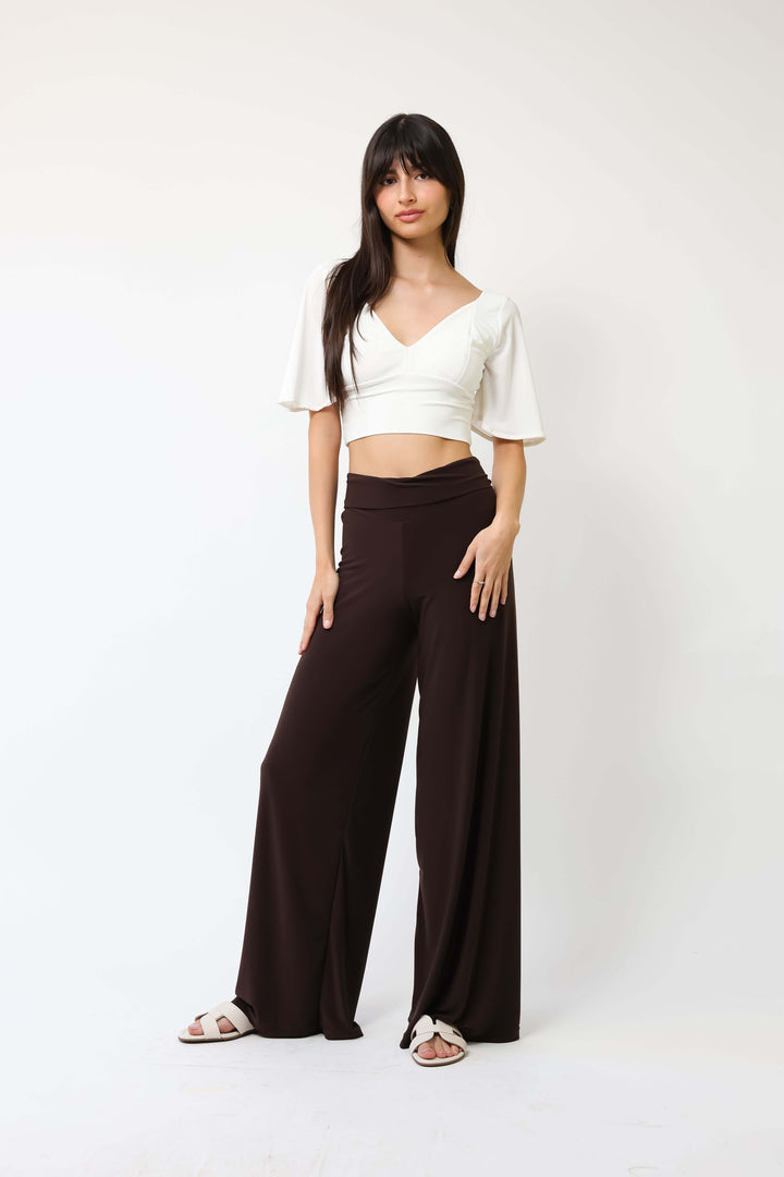 Palazzo Pantalón Café Moro - Diseño Chileno | Natalia Seguel