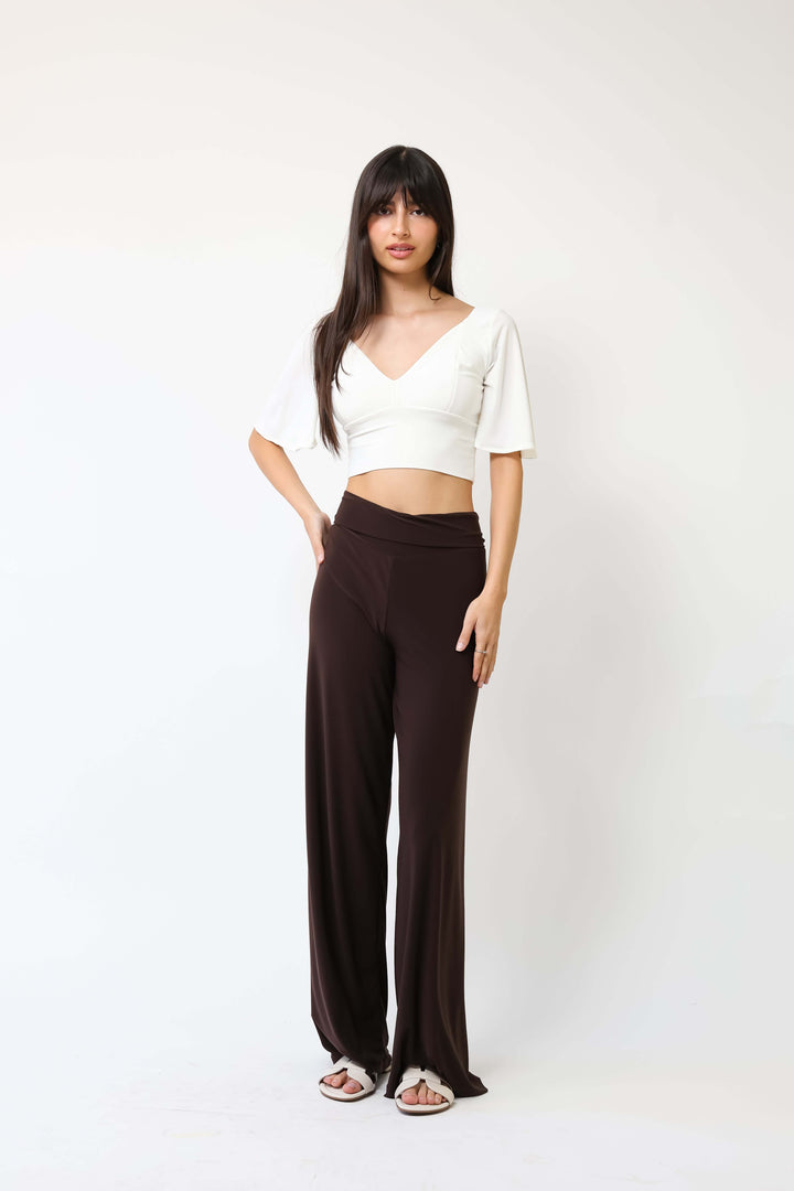 Palazzo Pantalón Café Moro - Diseño Chileno | Natalia Seguel