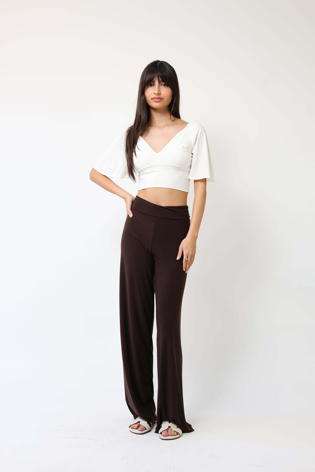 Palazzo Pantalón Café Moro - Diseño Chileno | Natalia Seguel