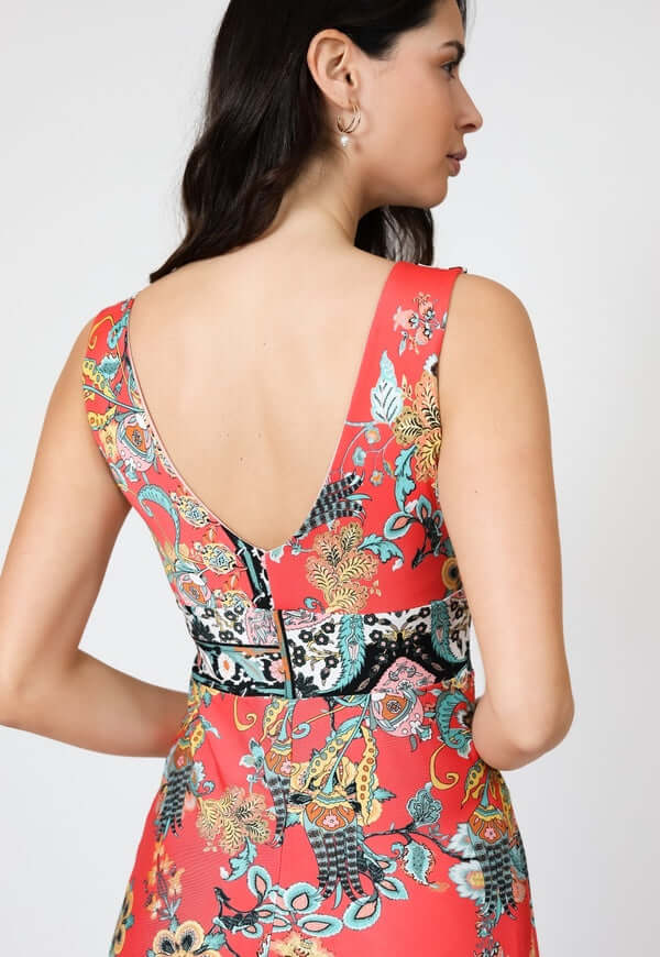 Vestido Vera Coral Estampado Flores Natalia Seguel, lookbook – diseño chileno de autor, Natalia Seguel