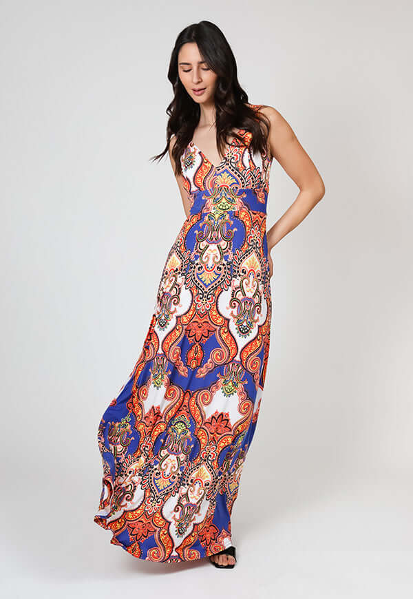 Vestido Vera Azul Naranjo Pasley Natalia Seguel, lookbook (2) – diseño chileno de autor, Natalia Seguel