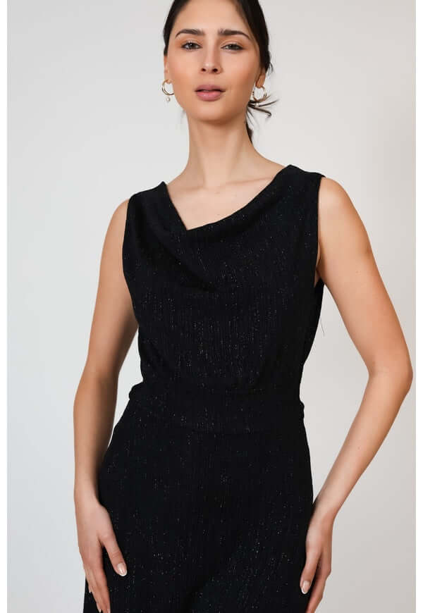 Vestido Drapeado Fiesta Negro Brillos Natalia Seguel lentejuelas, lookbook (2) – diseño chileno de autor, Natalia Seguel